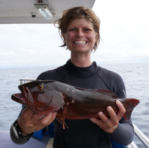 Dr Gemma Galbraith with Coral Trout